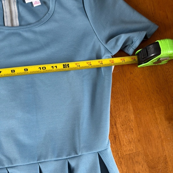 NWT LuLaRoe Women’s Blue Pleated Midi Dress with Short Puff Sleeves Size S - Picture 9 of 11